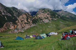 Палаточный лагерь на Юце